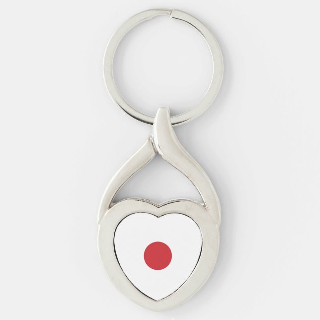 Japan | Japanese Flag Heart Keychain (Front)