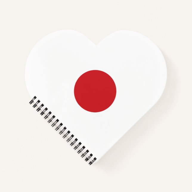 Japan | Japanese Flag Heart Notebook (Front)