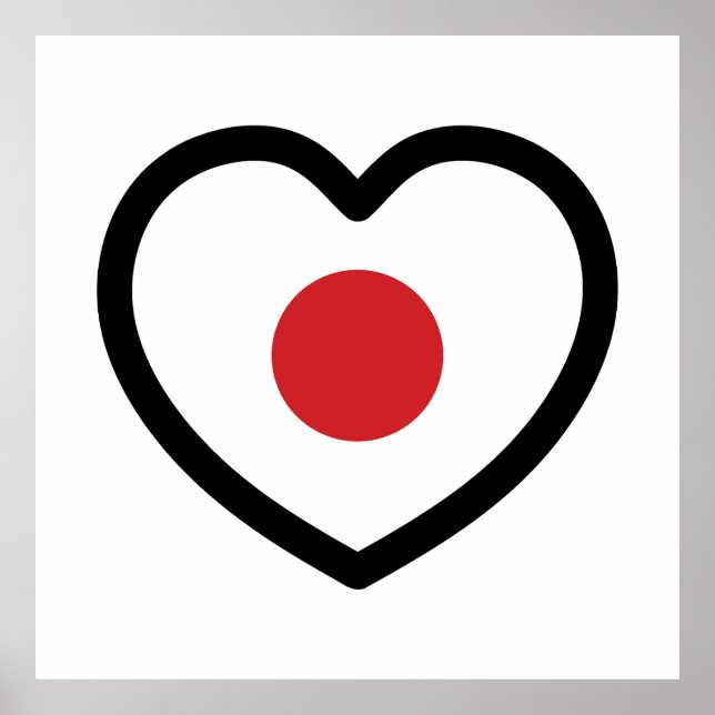 Japan | Japanese Flag Heart Poster (Front)