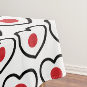Japan Japanese Flag Heart Tablecloth