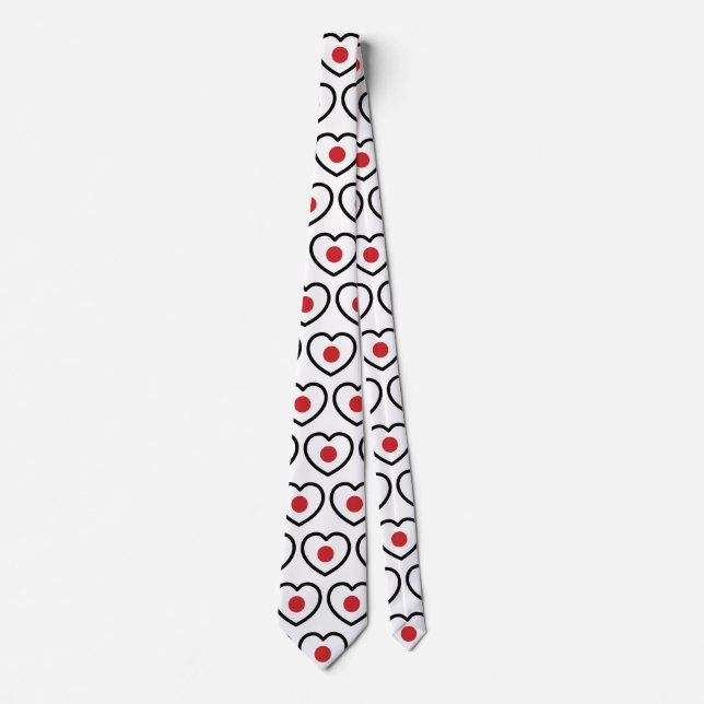 Japan | Japanese Flag Heart Tie (Front)