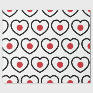 Japan   Japanese Flag Heart Wrapping Paper