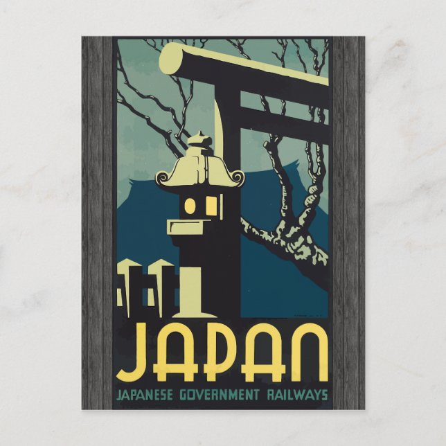 Japan Japanese Government Railways, Vintage Postcard (Front)
