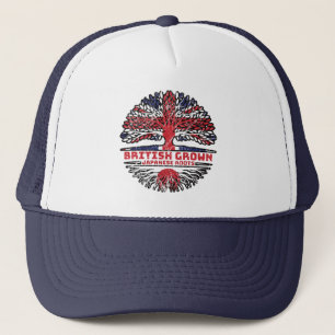 Japan Japanese Uk United Kingdom British Tree Trucker Hat