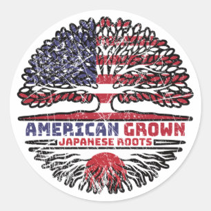 Japan Japanese US American USA United States Tree Classic Round Sticker