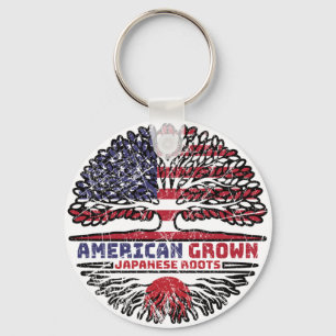 Japan Japanese US American USA United States Tree Keychain