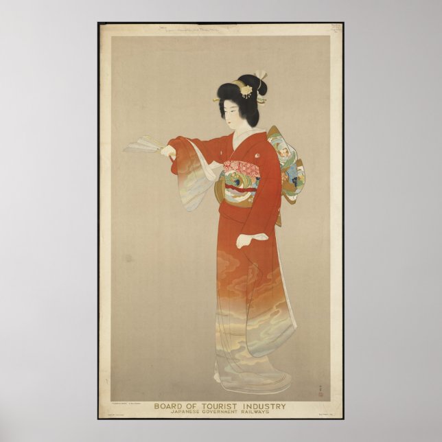 Japan Japanese Vintage Travel Poster Ad Retro (Front)