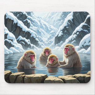 Japan Jigokudani Monkey Park Snow Monkeys Mouse Pad