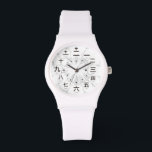 Japan kanji MANGA style [white face] Watch<br><div class="desc">It is a Kanji character Board watch,  also Manga(comic) style. Pronunciation symbols are listed. 漢字の文字盤の時計です。発音記号も記載しています。</div>