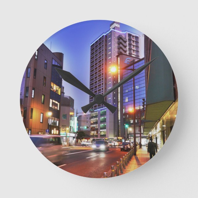 Japan Kitakyushu Town Round Clock (Front)