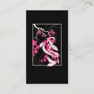 Japan Koi Fish Cherry Blossom Japanese Nishikigoi Business Card