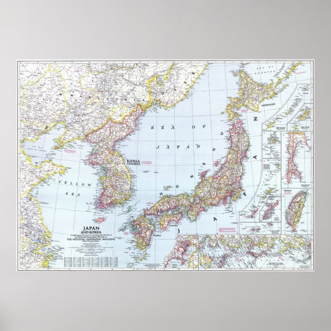 " Japan/Korea: 1945 - Detailed map ... Poster (Front)
