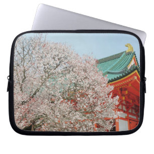 Japan, Kyoto. Cherry blossom of Shinto Laptop Sleeve