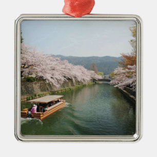Japan, Kyoto. Flower viewing on the boat Metal Ornament