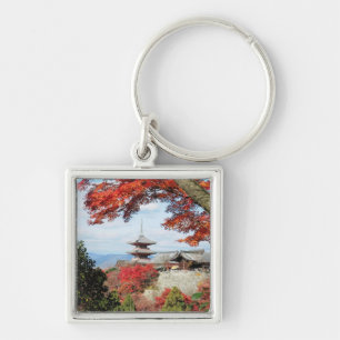 Japan, Kyoto. Kiyomizu temple in Autumn colour Keychain