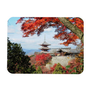 Japan, Kyoto. Kiyomizu temple in Autumn colour Magnet