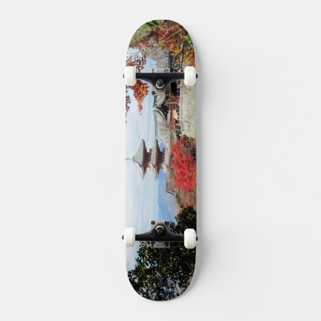 Japan, Kyoto. Kiyomizu temple in Autumn colour Skateboard (Front)