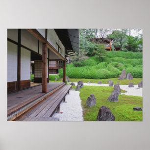 Japan, Kyoto. Stone garden in silence Poster