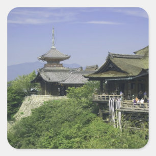 Japan, Kyoto, The View from Kiyomizu Temple Square Sticker