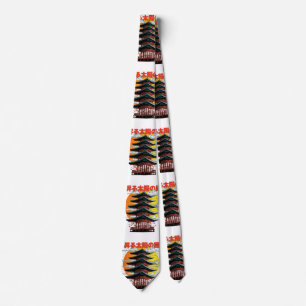 japan, land of the rising sun temple logo tie