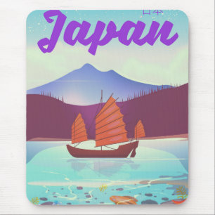japan landscape travel poster mouse pad