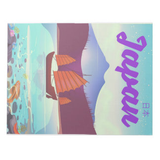 japan landscape travel poster notepad