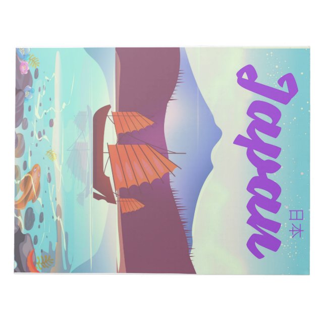 japan landscape travel poster notepad (Front)