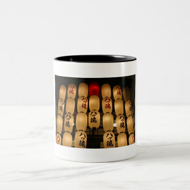 japan lanterns Two-Tone coffee mug (Center)