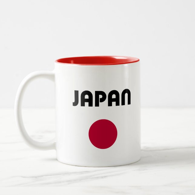 Japan Large Red Dot Light Colour Two-Tone Coffee Mug (Left)
