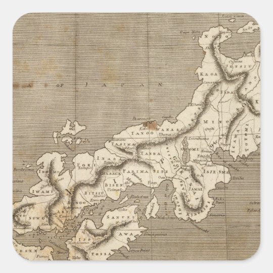 Japan Map by Arrowsmith Square Sticker
