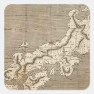 Japan Map by Arrowsmith Square Sticker