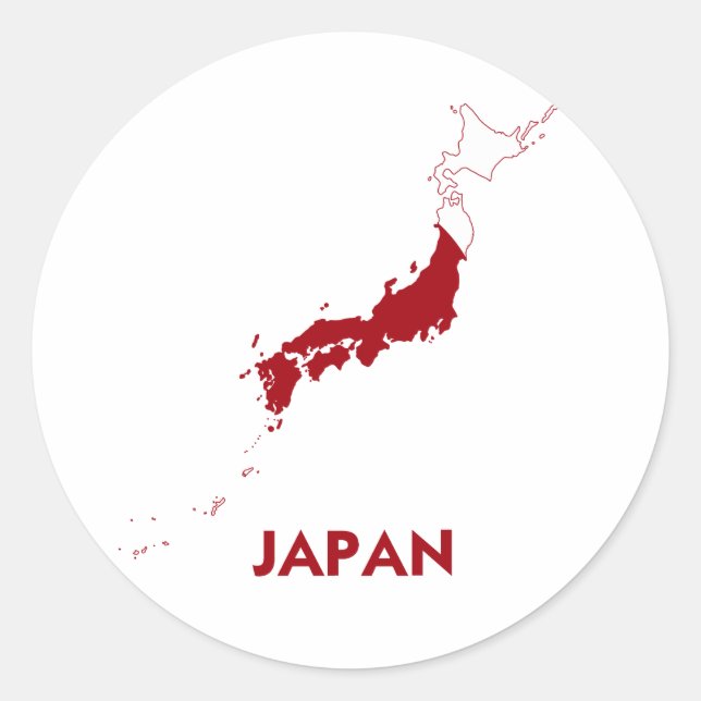 JAPAN MAP CLASSIC ROUND STICKER (Front)