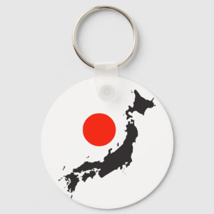 Japan map outline and circle keychain