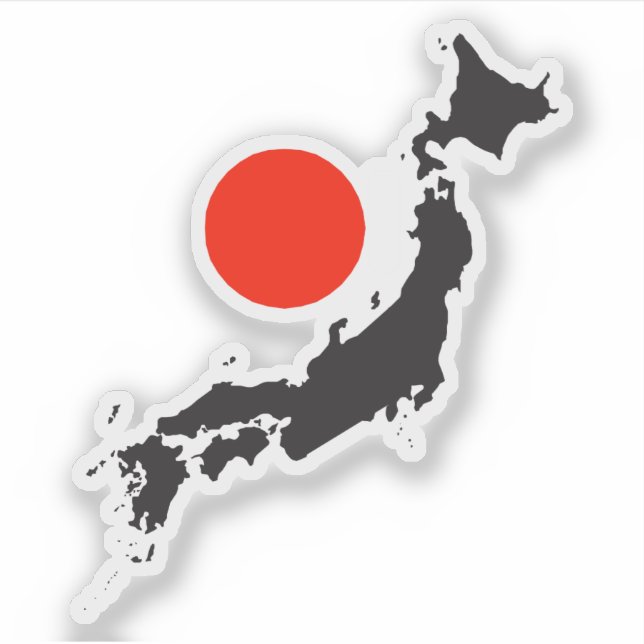 Japan map outline with red circle (Front)