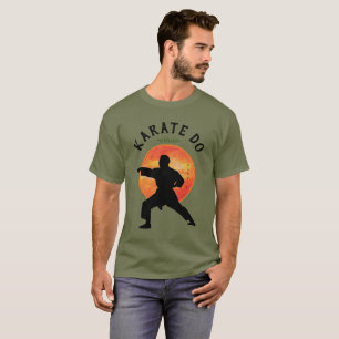 Japan Martial Arts Black Silhouette Karate Mens T-Shirt