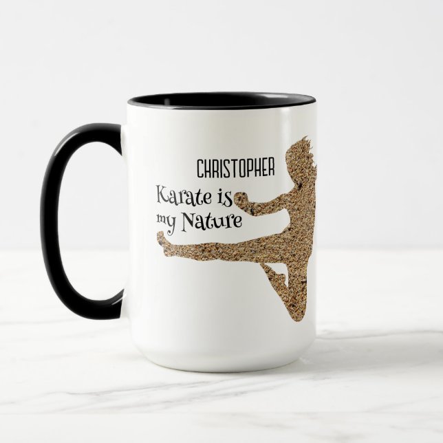 Japan Martial Arts Personalized Karate Silhouette Mug (Left)