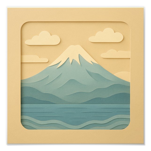 JAPAN | Mount Fuji | Paper Cutting Photo Print (Front)