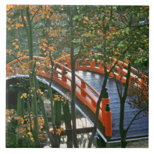 Japan, Nara Pref., Nara. The Royal Bridge glows Tile
