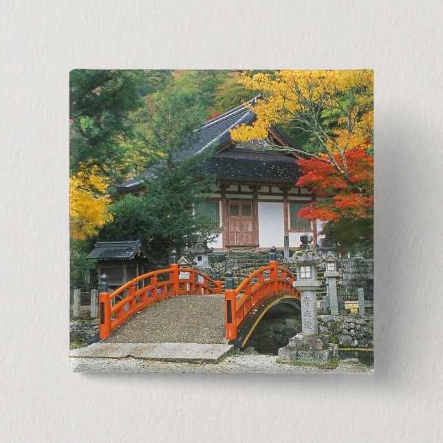Japan, Nara, Ryuzenji Temple 2 Inch Square Button (Front)