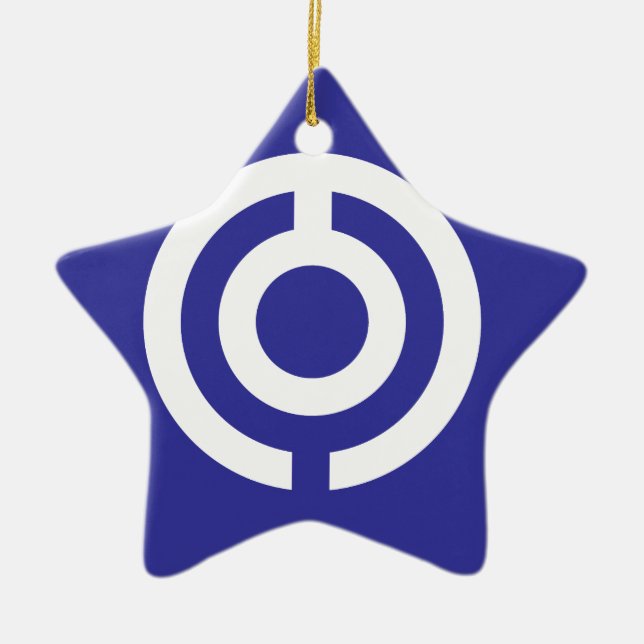 Japan-Okinawa Flag Ceramic Ornament (Front)