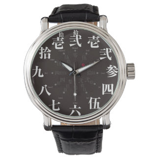 Japan old kanji style [black face] watch