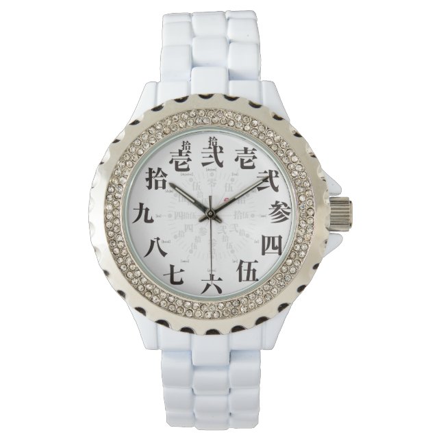 Japan old kanji style [white face] watch (Front)