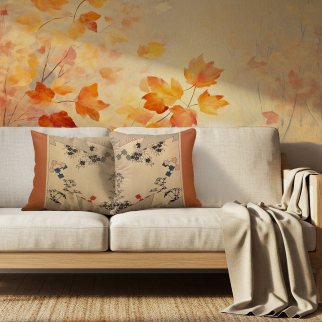 Japan - Old kimono design - Throw Pillow (Creator Uploaded)