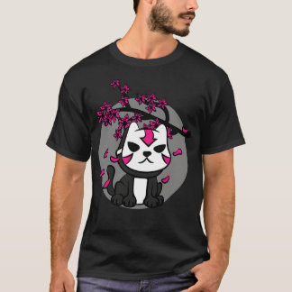 Japan Oni Mask Cat Cherry Blossom T-Shirt