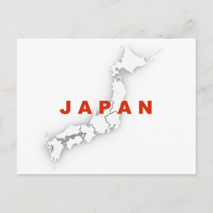 Japan Outline Map Postcard