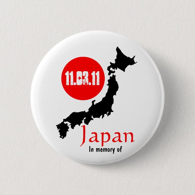 Japan relief tsunami earthquake Sendai 2 Inch Round Button (Front)