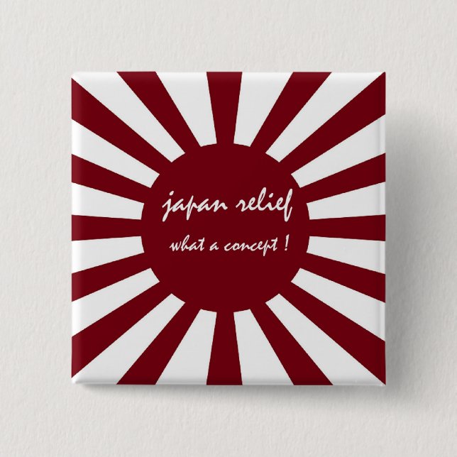 japan relief what a concept 2 inch square button (Front)