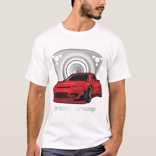 Japan Rotary Mazda RX7 BRAAP T-Shirt (Front)