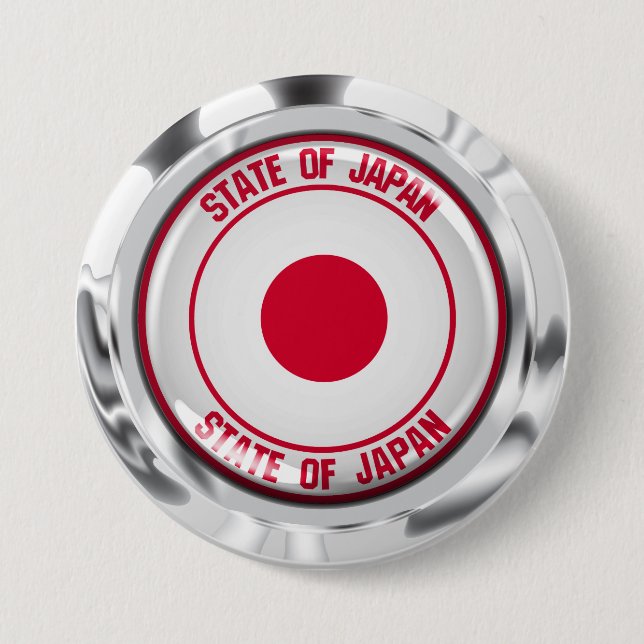 Japan Round Emblem 3 Inch Round Button (Front)