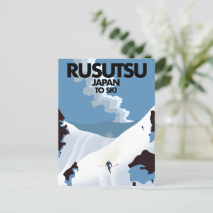 Japan Rusutsu ski print  Postcard